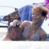 Rihanna profite d'un moment romantique avec son nouvel amoureux Matt Kemp au Mexique le 4 janvier 2010.