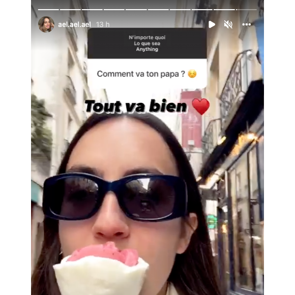 Aël donne des nouvelles de son père Florent Pagny, qui lutte actuellement contre un cancer du poumon. Sur Instagram, mars 2022.