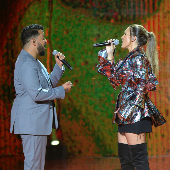 Exclusif - Slimane et Vitaa - Enregistrement de l'émission "Tous ensemble pour la musique" pour la fête de la musique 2020 à l'AccorHotels Arena à Paris le 18 juin 2020. © Cyril Moreau / Veeren Ramsamy / Bestimage 