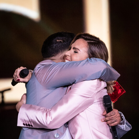 Vitaa et Slimane (Chanson originale "Ca va, Ca vient) - 35ème cérémonie des Victoires de la musique à la Seine musicale de Boulogne-Billancourt, le 14 février 2020. © Cyril Moreau/Bestimage 