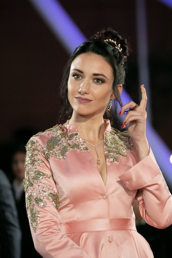 Delphine Wespiser (robe Christophe Guillarmé, bijoux Helena Joy Paris, chaussures et pochette Carmen Steffens) - Les célébrités assistent à la projection de "The Irishman" au 18ème Festival International du Film de Marrakech, le 2 décembre 2019. 