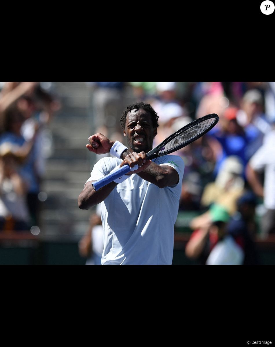 Gael Monfils face à Daniil Medvedev du tournoi "BNP Parisbas Open 2022" à Indian Wells, le 14 mars 2022.