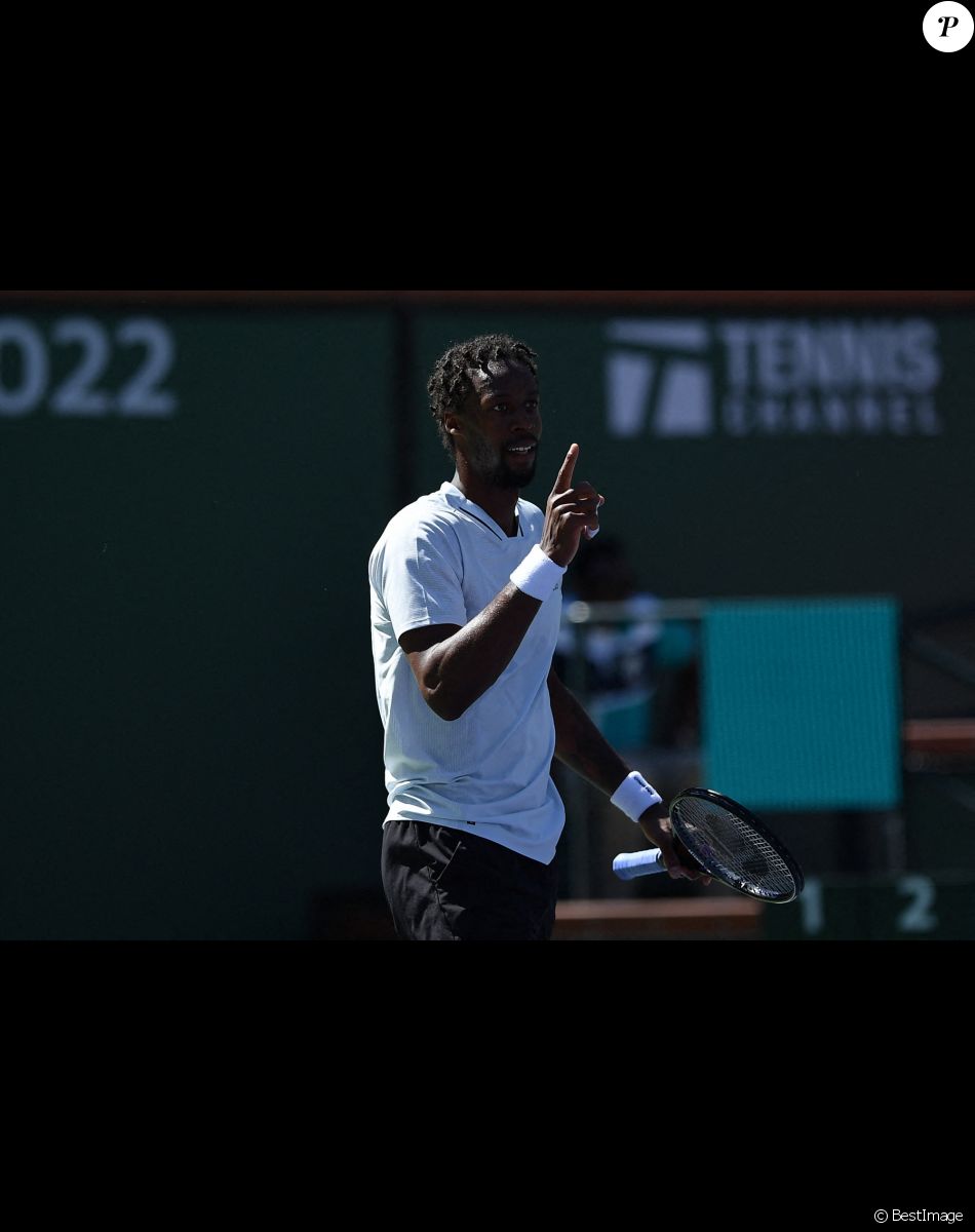 Gael Monfils face à Daniil Medvedev du tournoi "BNP Parisbas Open 2022" à Indian Wells, le 14 mars 2022.