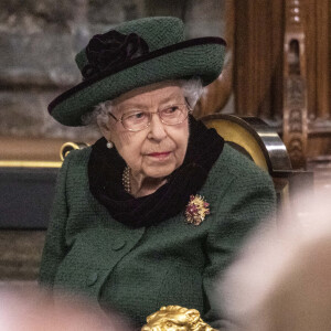 La reine Elisabeth II d'Angleterre - Service d'action de grâce en hommage au prince Philip, duc d'Edimbourg, à l'abbaye de Westminster à Londres.
