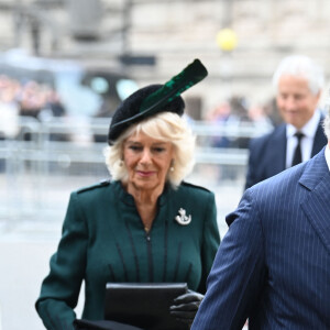 Le prince Charles, prince de Galles, et Camilla Parker Bowles, duchesse de Cornouailles - Service d'action de grâce en hommage au prince Philip, duc d'Edimbourg, à l'abbaye de Westminster à Londres, le 29 mars 2022. Le prince Philip, duc d'Edimbourg, est décédé le 9 avril 2021. 