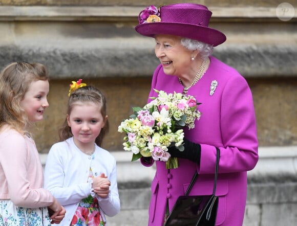 La reine Elisabeth II d'Angleterre - La famille royale d'Angleterre célèbre le dimanche de Pâques dans la Chapelle Saint-Georges de Windsor le 31 mars 2018. 