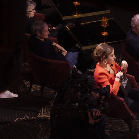 Exclusif - Léa Salamé, Laurent Ruquier - Sur le plateau de l'émission OEED (On Est En Direct) présentée par L.Salamé et L.Ruquier - Paris le 09/04/2022 - © Jack Tribeca / Bestimage