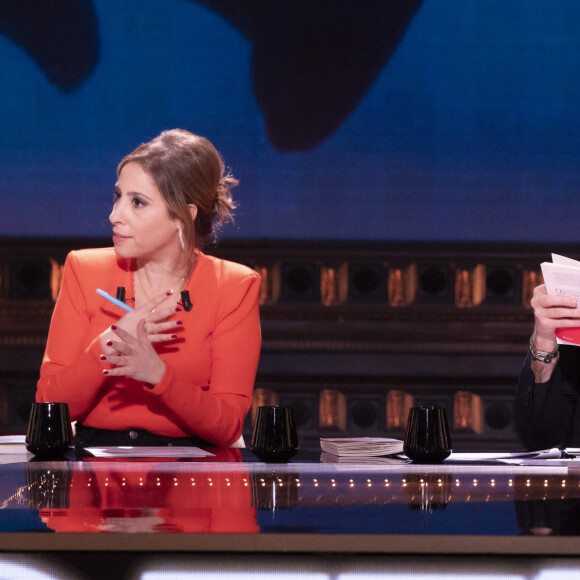 Exclusif - Léa Salamé, Laurent Ruquier - Sur le plateau de l'émission OEED (On Est En Direct) présentée par L.Salamé et L.Ruquier - Paris le 09/04/2022 - © Jack Tribeca / Bestimage