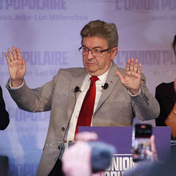 Jean-Luc Mélenchon au soir du premier tour des élections présidentielles 2022, à Paris le 10 avril 2022