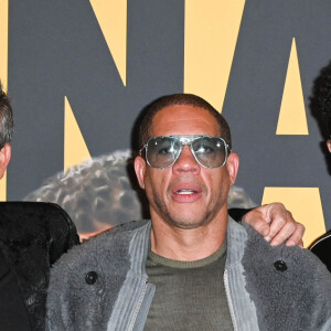 Laurent Junca, JoeyStarr et Azedine Ben - Avant-première du film "Les Gagnants" au Grand Rex à Paris le 11 avril 2022. © Coadic Guirec/Bestimage