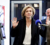 Valérie Pécresse - Le président des Républicains, tient une conférence de presse au lendemain du 1er tour de l'élection présidentielle à l'issue d'une réunion du Bureau Politique des Républicains à Paris, le 11 avril 2022.