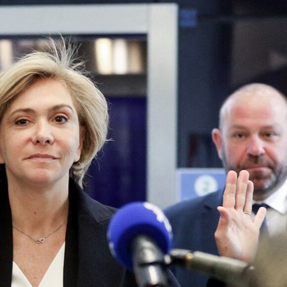 Valérie Pécresse - Le président des Républicains, tient une conférence de presse au lendemain du 1er tour de l'élection présidentielle à l'issue d'une réunion du Bureau Politique des Républicains à Paris, le 11 avril 2022.