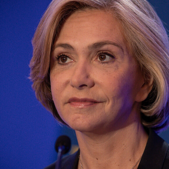 Valérie Pécresse lors de la soirée électorale du 1er tour de l'élection présidentielle à la Maison de la Chimie à Paris