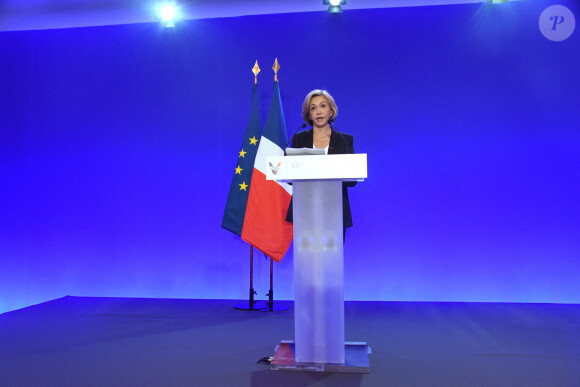 Valérie Pécresse lors de la soirée électorale du 1er tour de l'élection présidentielle à la Maison de la Chimie à Paris le 10 avril 2022