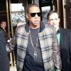 Jay-Z sort de l'hôtel Meurice à Paris