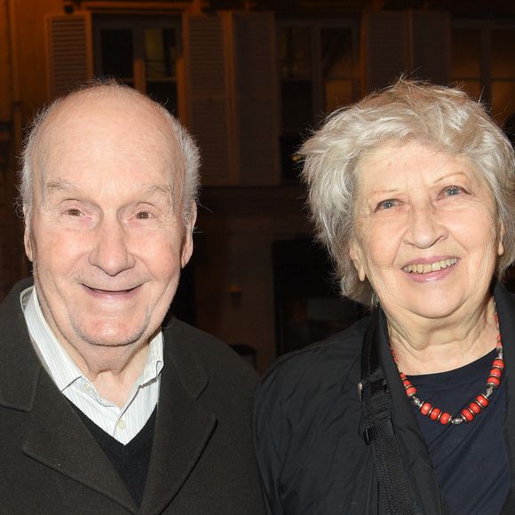 Michel Bouquet et sa femme Juliette Carré - L'académicien, dramaturge, poète et romancier, René de Obaldia, fête ses 100 ans au théâtre de la Bryère à Paris, France, le 29 octobre 2018. © Coadic Guirec/Bestimage 
