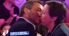 Danielle Moreau et Bernard Montiel échangent un bisou dans "Touche pas à mon poste"