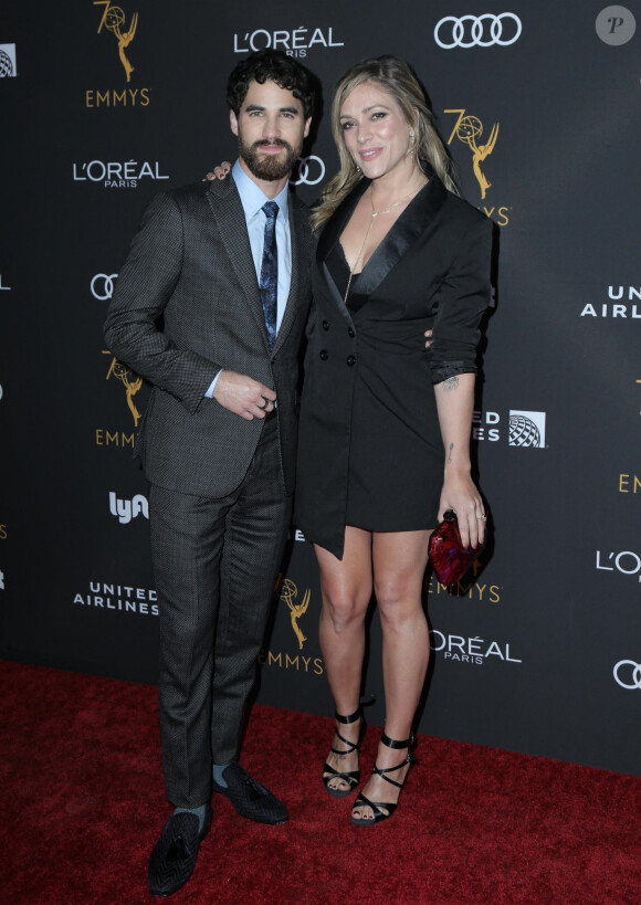 Darren Criss et sa fiancée Mia Swier à la soirée Television Academy Honors Emmy au Wallis Annenberg Center à Beverly Hills, le 15 septembre 2018