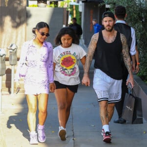Exclusif - Christina Milian fait du shopping avec sa fille Violet et son mari Matt Pokora (M. Pokora) à Los Angeles.