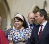 La princesse Eugenie d'York, Peter Philips - La famille royale britannique quitte la chapelle Saint-Georges de Windsor après la messe de Pâques, le 17 avril 2022. 