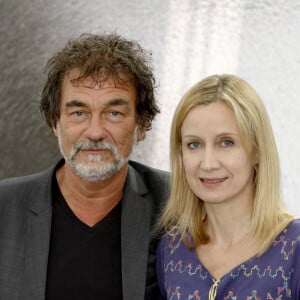 Olivier Marchal et sa femme Catherine Marchal - Photocall de la serie "A Votre Service" lors du 53eme festival de Monte Carlo au Forum Grimaldi a Monaco, le 10 Juin 2013.