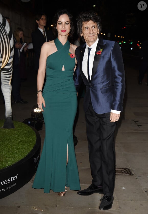 Ron Wood et sa femme Sally Wood arrivent à la soirée des "Tusk Conservation Awards" à la Banqueting House à Londres, le 8 novembre 2018. 