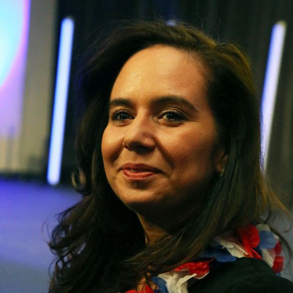 Sarah Knafo au soir du premier tour des élections présidentielles 2022 à la Mutualité à Paris le 10 avril 2022.