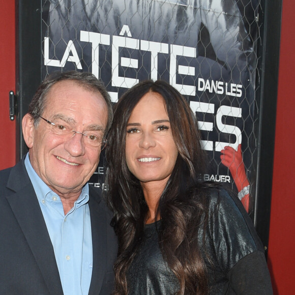 Jean-Pierre Pernaut et sa femme Nathalie Marquay - Les célébrités lors de la générale de la pièce de théâtre "La Tête Dans Les Etoiles" au Théâtre de la Gaîté-Montparnasse à Paris, France, le 24 mai 2018. © Coadic Guirec/Bestimage