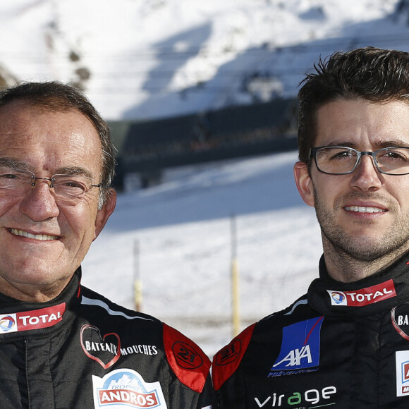 Jean-Pierre et son fils Olivier Pernaut durant le Ice Trophy Andros sur le circuit de Val Thorens en France en 2014 © DPPI / Panoramic / Bestimage