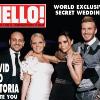 David et Victoria Beckham pose en couverture de Hello! magazine pour le mariage de la soeur de Vicky, Louise