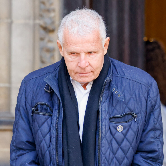 Patrick Poivre d'Arvor - Sorties des obsèques de Jean-Pierre Pernaut en la Basilique Sainte-Clotilde à Paris, France, le 9 mars 2022. © Cyril Moreau/Bestimage