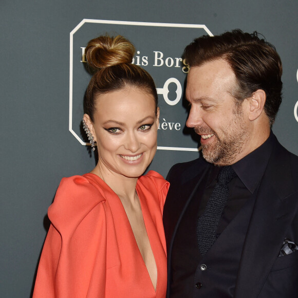 Olivia Wilde et son compagnon Jason Sudeikis - lors de la 25ème édition de la soirée des Critics Choice Awards au Barker Hangar à Santa Monica, Los Angeles, Californie, Etats-Unis, le 12 janvier 2020. 