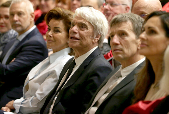Exclusif - Bernard Tapie, nouveau parrain des étudiants en médecine, en compagnie de sa femme Dominique et de Christian Estrosi (maire de Nice) participe à la rentrée solennelle de la faculté de médecine de Nice, le 22 novembre 2018.