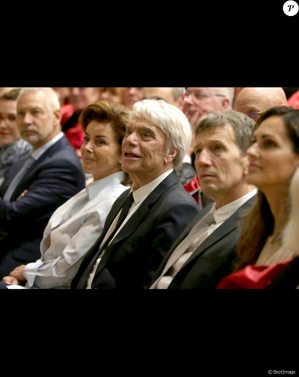 Exclusif - Bernard Tapie, nouveau parrain des étudiants en médecine, en compagnie de sa femme Dominique et de Christian Estrosi (maire de Nice) participe à la rentrée solennelle de la faculté de médecine de Nice, le 22 novembre 2018.