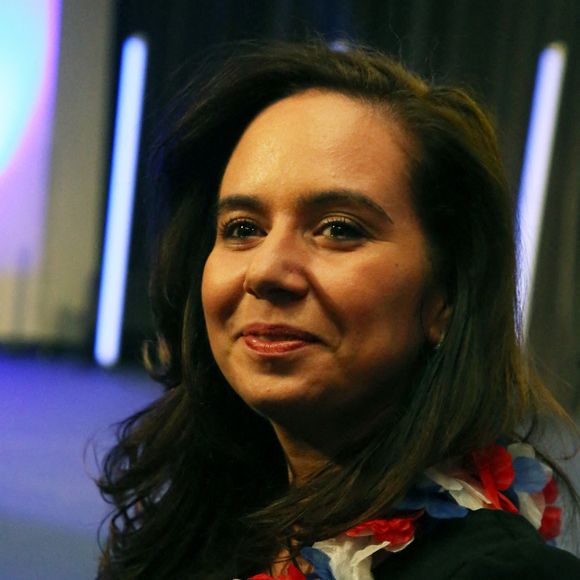 Sarah Knafo au soir du premier tour des élections présidentielles 2022 à la Mutualité à Paris le 10 avril 2022