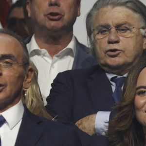 Eric Zemmour, Gilbert Collard, Sarah Knafo - Meeting de Eric Zemmour, candidat à l'élection présidentielle, au Zénith de Toulon le 6 mars 2022