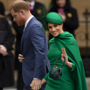 Le prince Harry, duc de Sussex, et Meghan Markle, duchesse de Sussex - La famille royale d'Angleterre lors de la cérémonie du Commonwealth en l'abbaye de Westminster à Londres, le 9 mars 2020. 