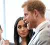 Le prince Harry et sa fiancée Meghan Markle lors d'une réception du forum des jeunes pendant le Commonwealth Heads of Government Meeting à Londres le 18 avril 2018. 