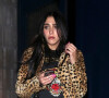 Lourdes Leon, vêtue d'un manteau léopard, arrive à la soirée "Love Magazine" avec des amis lors de la "London Fashion Week" (14 - 18 février 2020), le 17 février 2020. 