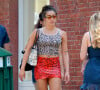 Exclusif - Lourdes Leon a été aperçue en train de faire du shopping dans le quartier de SoHo à New York. La fille de Madonna porte une mini-jupe imprimée léopard rouge et un crop top léopard, le 2 juillet 2019.