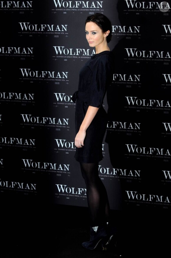 Emily Blunt à l'occasion de l'avant-première transalpine de Wolfman, à Rome, en Italie, le 27 janvier 2010.
