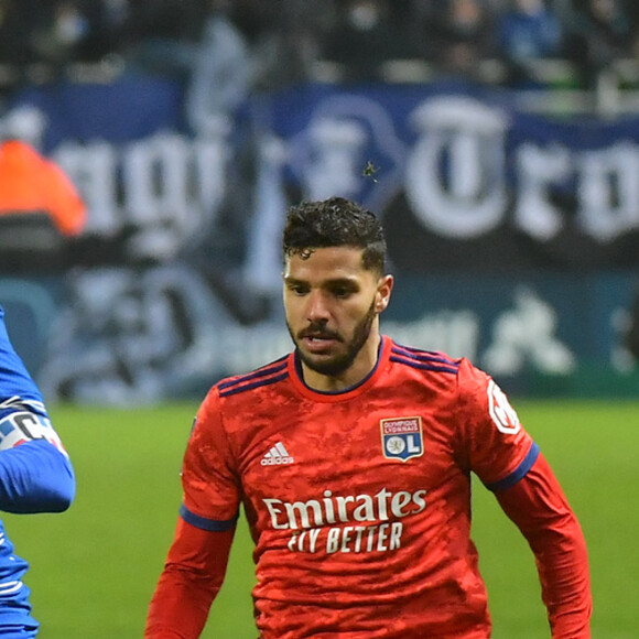 Adil Rami lors du match de football Ligue 1 Uber Eats opposant l'Espérance sportive Troyes Aube Champagne (ESTAC) à l'Olympique lyonnais (OL) au stade de l'Aube à Troyes, France, le 16 janvier 2021. Lyon a gagné 1-0. © Mao/Panoramic/Bestimage 