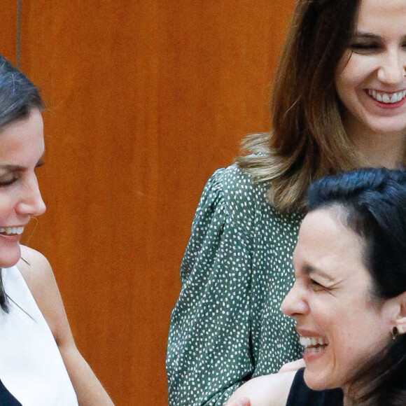 La reine Letizia d'Espagne lors de la remise des Prix Queen Letizia 2021 à l'Assemblée d'Estrémadure à Mérida, le 4 mai 2022.