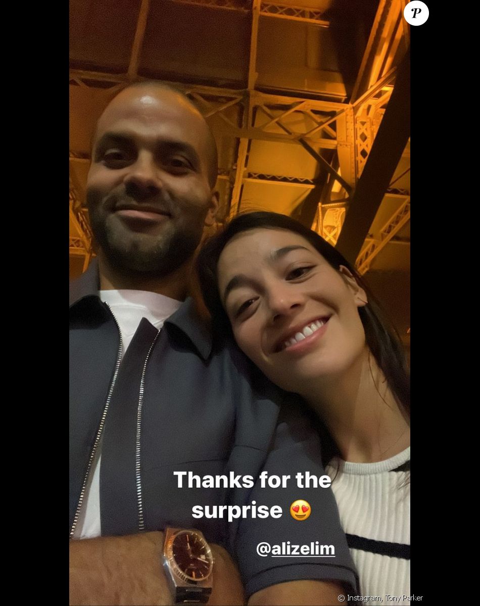Tony Parker et Alizé Lim au concert d'Orelsan.
