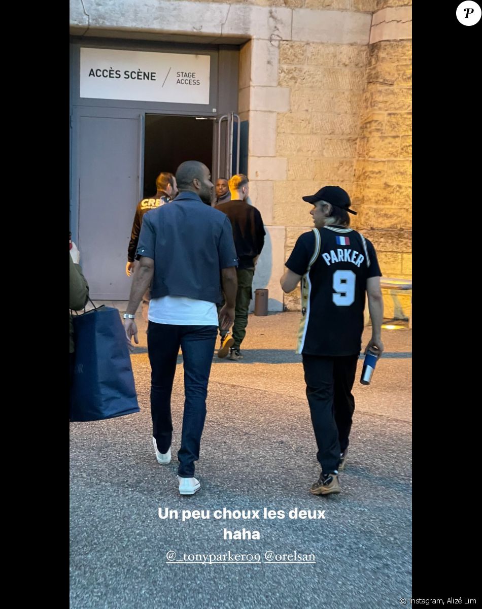 Tony Parker et Alizé Lim au concert d'Orelsan.