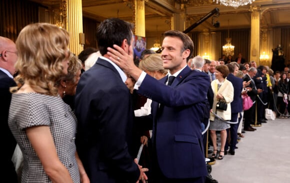 Tiphaine Auzière et son compagnon Antoine - Cérémonie d'investiture du président de la République, Emmanuel Macron au Palais de l'Elysée à Paris le 7 mai 2022, suite à sa réélection le 24 avril dernier.
