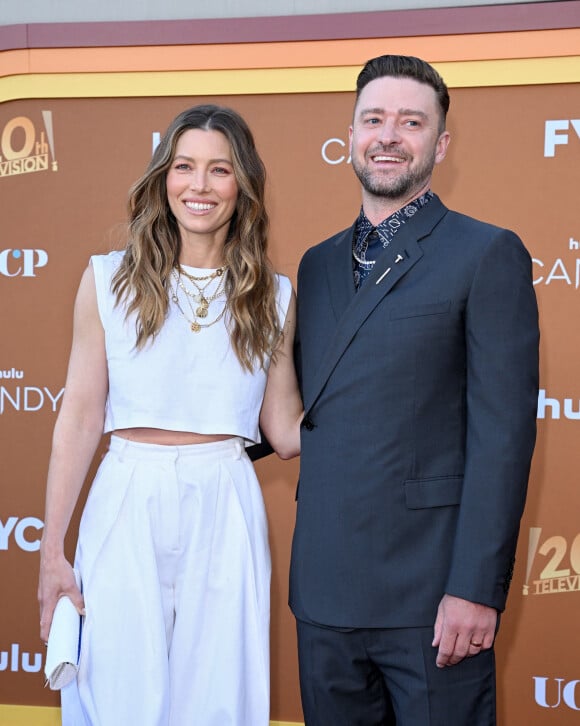 Jessica Biel et son mari Justin Timberlake - Photocall de la série "Candy" (Hulu) à Los Angeles