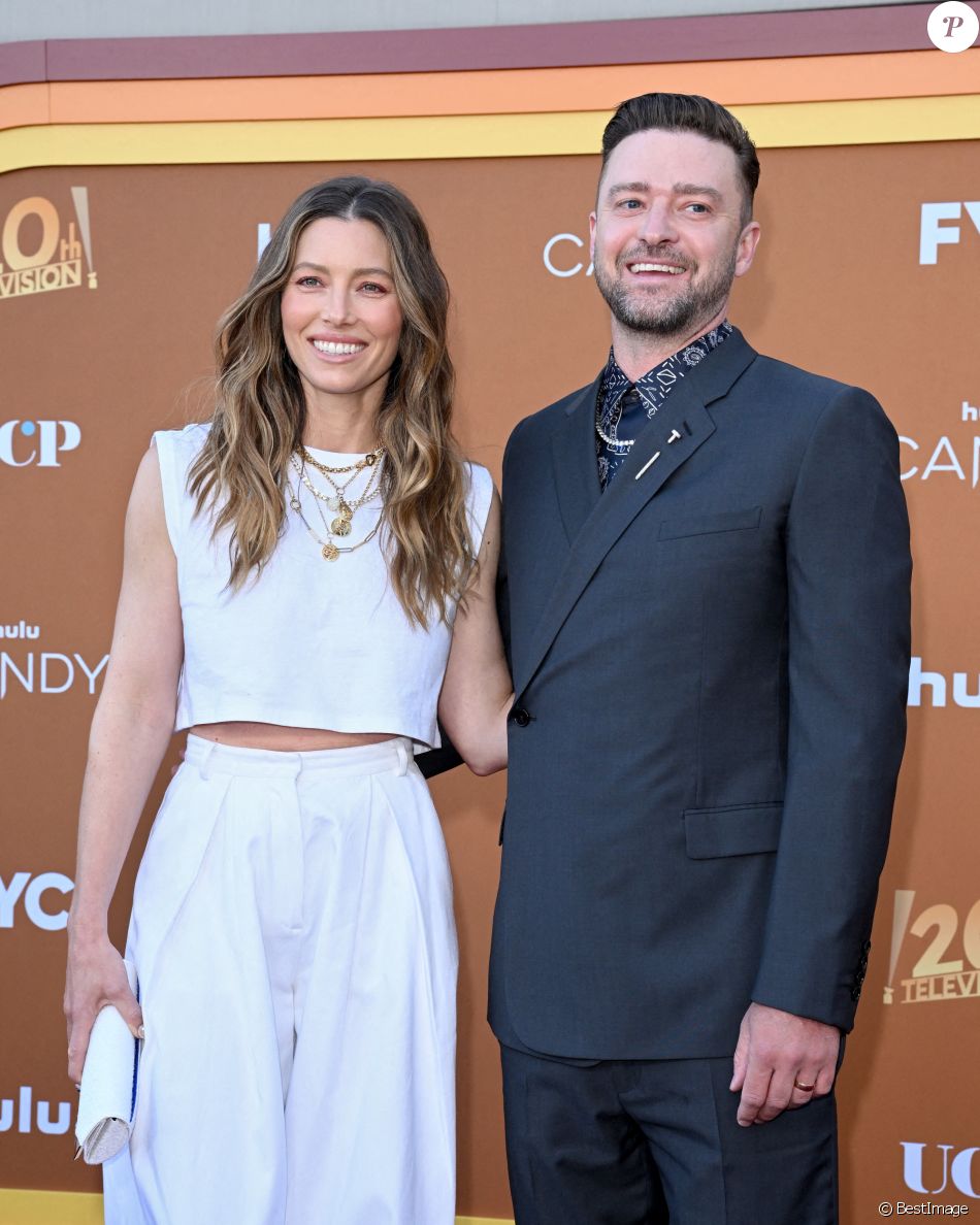 Jessica Biel et son mari Justin Timberlake - Photocall de la série &quot;Candy&quot; (Hulu) à Los Angeles