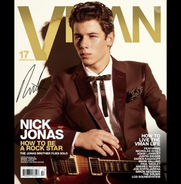 Nick Jonas, en couverture de V-MAN dans son édition du printemps 2010 : des photos signées Mario Testino !