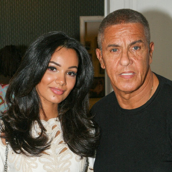 Exclusif - Samy Naceri et sa compagne Athéna lors de la soirée de lancement du showroom LC Laurence Charnay, à Paris.